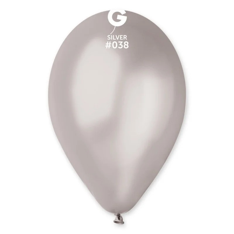 Латексна кулька Gemar срібна (038) металік 11" (27,5 см) 1 шт