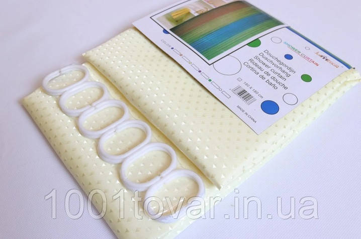 Шторка для ванної кімнати "Піка" Shower Сurtain, жовта однотонна 180х180 см., фото 1