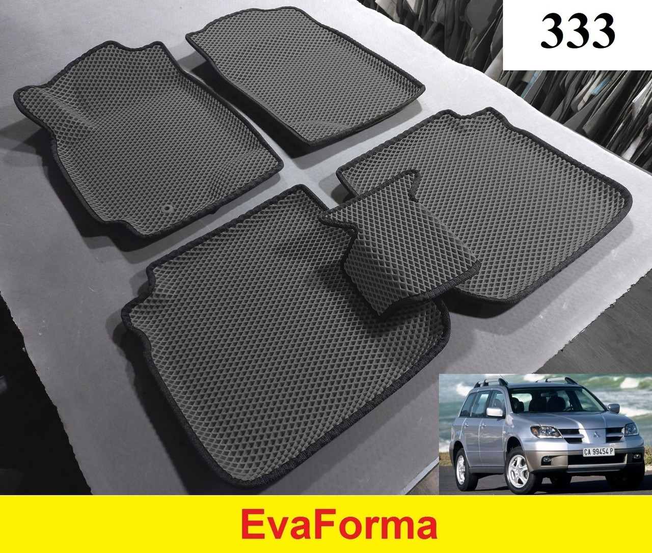 3D килимки EvaForma на Mitsubishi Outlander 1 '03-06, 3D килимки EVA