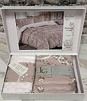 Комплект постельного белья Laura Grand Евро сатин "Завитушки"200*230см