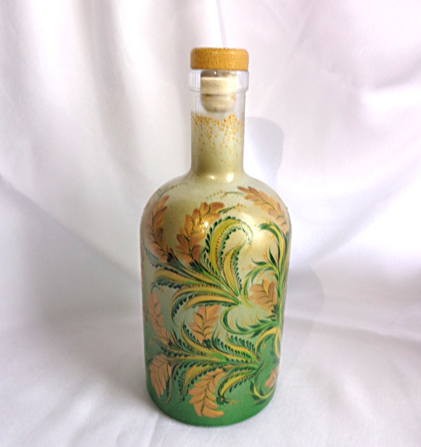 Декоративна інтер'єрна пляшка з авторським розписом "Пшеничне поле"