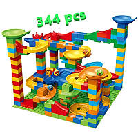 Конструктор "Гірка" 344 деталей з кульками ігровий розвиваючий гравітаційного типу Murble run
