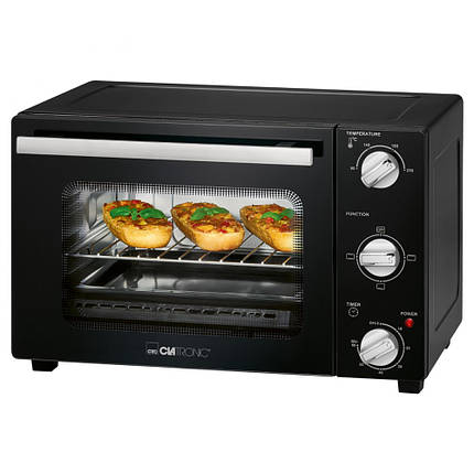 Електрична піч духовка настільна CLATRONIC MBG 3726 Black електродуховка 20 л 1300 Вт, фото 1