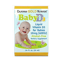 Liquid Vitamin D3 for Babies 400iu - 0.34 fl oz 10ml