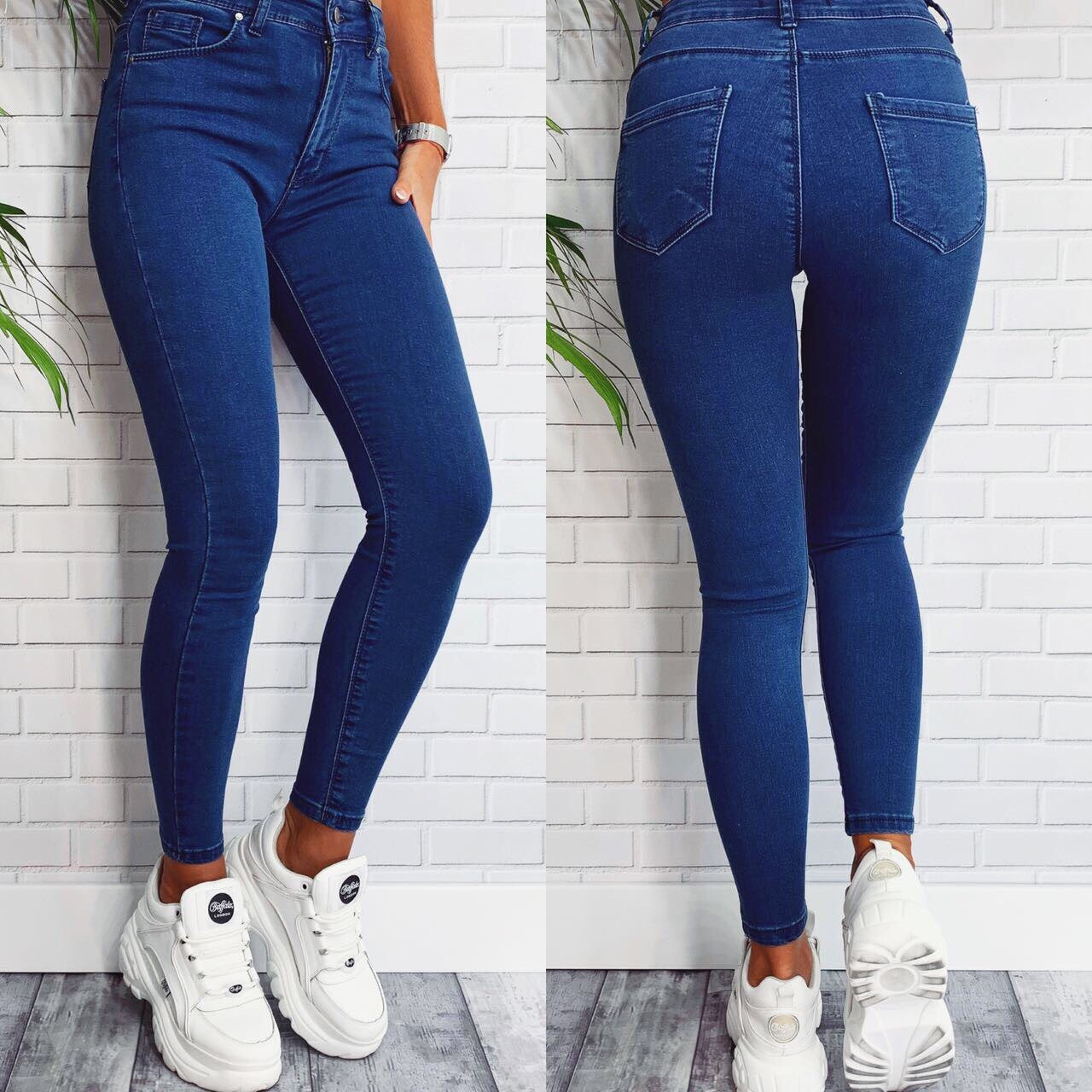Женские джинсы синие, стрейч джинс, хорошо тянутся норма и батал - фото 1 - id-p2101008501