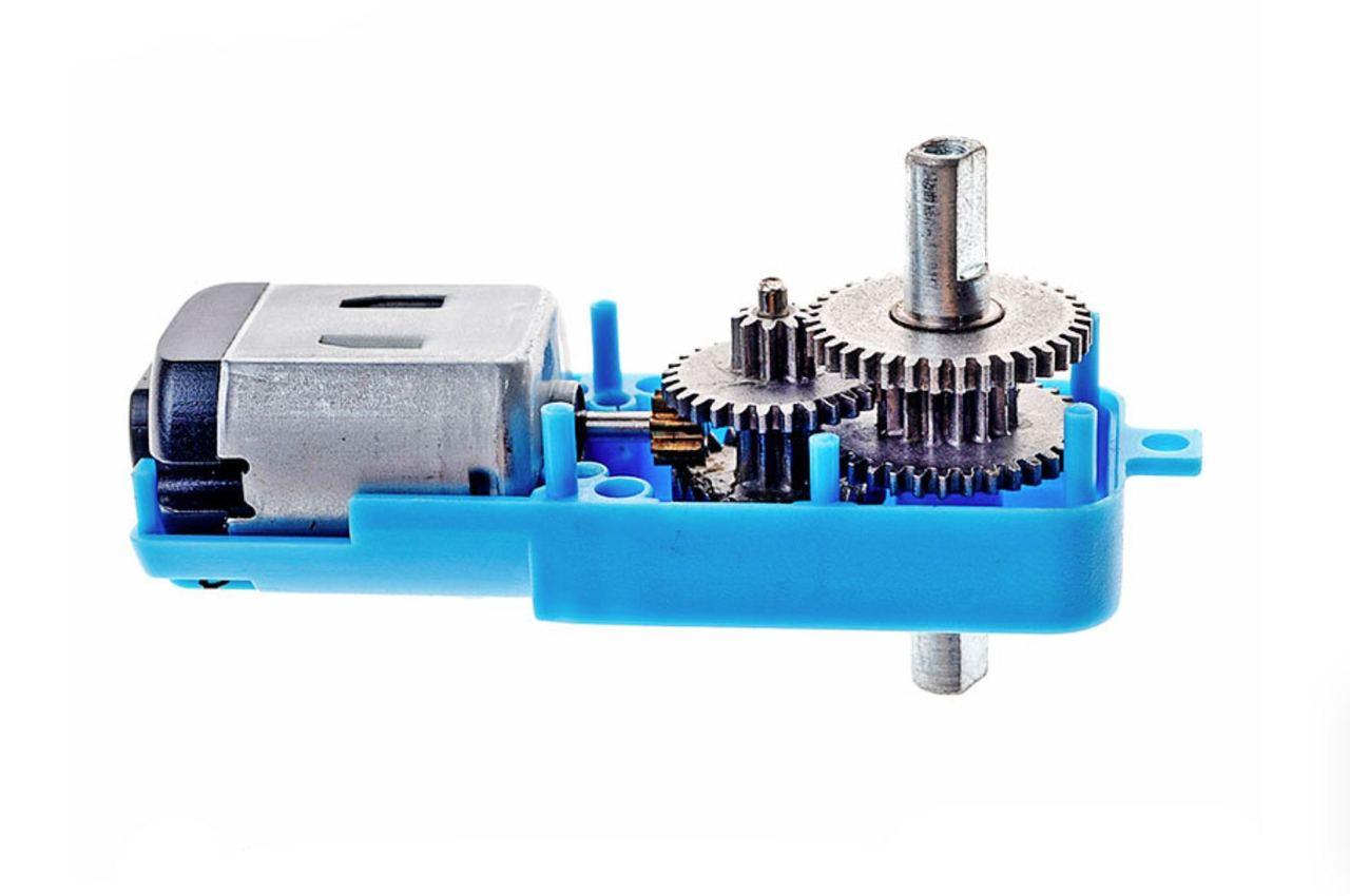 Електричний мотор з редуктором, двовісний суцільнометалевий 1:90, 3-6В