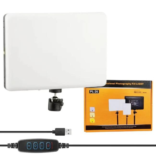 Світлодіодна прямокутна лампа для фото відео зйомки штатив 2м LED Ra95+ портативний прожектор -PL-26T,білий, фото 1