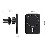 Магнітний тримач із бездротовою зарядкою MagSafe Car Charger для iPhone 12 <unk> 13 <unk> 14 <unk> 15, фото 9