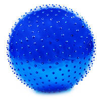 Массажный мяч для фитнес тренировок 65см синий с насосом