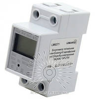 Енергометр + лічильник електроенергії 5А(80А) 165-275V LM6371 однофазний Lemanso на DIN-рейку LCD дисплей