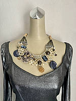 Кольє намисто з великими різнобарвними каменями