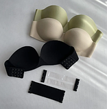 Жіночий безшовний бюстгальтер із силіконовою спинкою, чорний ліф пушап Анжеліка з прозорою спиною, фото 4