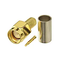 Роз'єм SMA Male (тато, вилка) обтискний на кабель RG58 RG142 RG223 LMR 195 3D-FB LMR200 SYV50-3