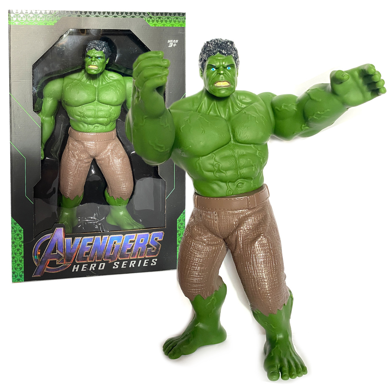 Іграшкова фігурка герой Hulk Avengers Marvel Халк іграшка Месники, рухливі частини, пластик, 30*8*16см (W 26 A)