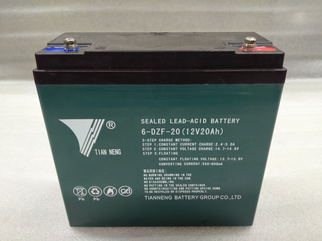 Акумулятор 12 V 20 AH, TIAN NENG, 6-DZF-20, для електроквадроциклу, клеми під болти
