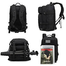 Рюкзак тактичний RESTEQ 45 л, чорний, 28х28х48 см. Армійський рюкзак, фото 3