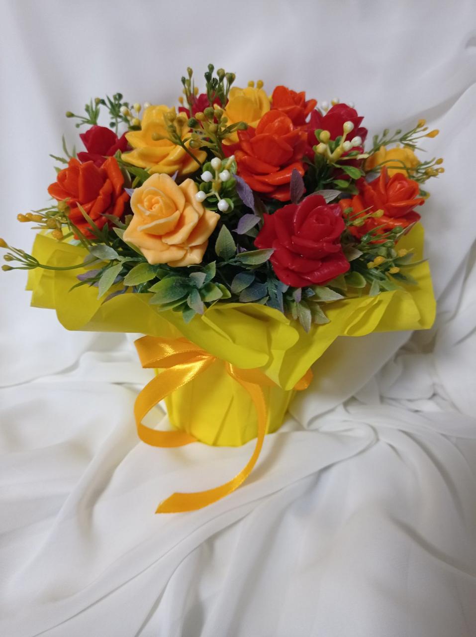 Подарунки дівчатам жінки на 14 лютого 8 березня день народження букети з троянди мильні троянди з твердого мила ручної роботи 15 ш