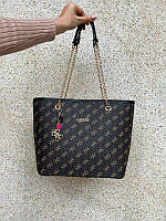 Женская сумка из эко-кожи Guess коричневого цвета молодежная, брендовая сумка через плечо