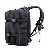Рюкзак тактичний RESTEQ 45 л, чорний, 28х28х48 см. Армійський рюкзак, фото 6