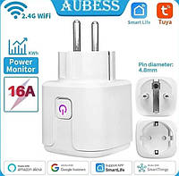 16A Розумна розетка Aubess Smart Wi-Fi Plug EU SmartLife Amazon Alexa Google Home Google Assistant