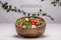 Салатница деревянная Салатник для кухни еды продуктов из дерева ручной работы Гравировка + подарочная упаковка + открытка, L - D250x90 мм