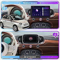 Штатна магнітола Lesko для Fiat 500 II Рестайлінг 2015-н.в. екран 9" 4/64Gb 4G Wi-Fi GPS Top Фіат 2 шт., фото 3