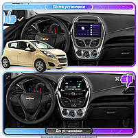 Штатна магнітола 9" Lesko для Chevrolet Spark IV 2015-2018 IPS 4/64Gb CarPlay 4G WiFi GPS Prime Шевроле 5 шт., фото 3