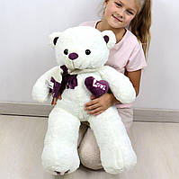М'яка іграшка Ведмедик з шарфом 80 см, білий