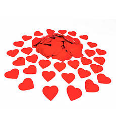 Конфетті, метафан "Серце", вага - 50 г, розмір - 4 см, колір - червоний (матовий)