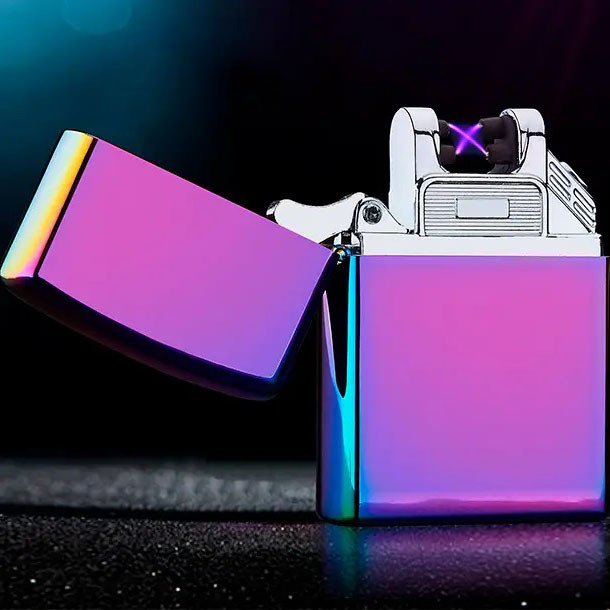 Дугова електроімпульсна запальничка USB Україна (металева коробка) HL-447. KU-935 Колір: хамелеон