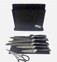 Кухонные ножи из нержавеющей стали + ножницы с разделочными досточками Zeplinе Набор ножей и разделочных досок
