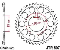Звезда задняя JT SPROCKETS JTR807.45