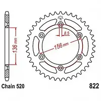 Звезда задняя JT SPROCKETS JTR822.52