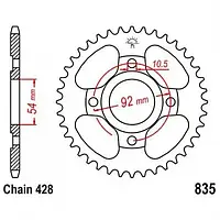 Звезда задняя JT SPROCKETS JTR835.45