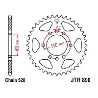 Звезда задняя JT SPROCKETS JTR890.45ZBK