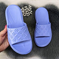 Шльопанці жіночі сланці пінкові блакитні (волошка) Даго Стиль 4366, фото 4