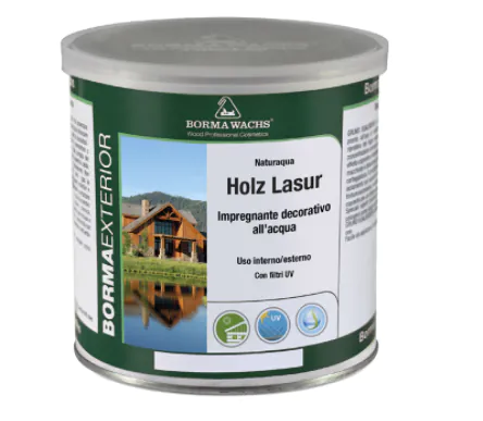 Захисне-декоративне просочення Borma Wachs NATURAQUA HOLZLASUR, 5л, фото 1