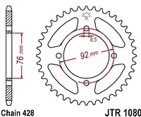 Звезда задняя легкосплавная JT SPROCKETS JTA2080.45