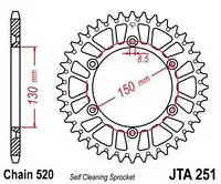 Звезда задняя легкосплавная JT SPROCKETS JTA251.51BLK