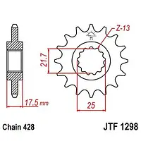 Звезда передняя JT SPROCKETS JTF1298.17