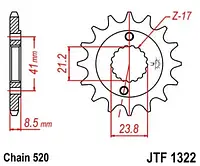 Звезда передняя JT SPROCKETS JTF1322.13