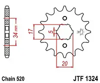 Звезда передняя JT SPROCKETS JTF1324.12