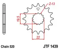 Звезда передняя JT SPROCKETS JTF1439.13