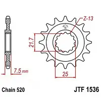 Звезда передняя JT SPROCKETS JTF1536.14