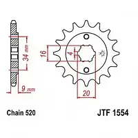 Звезда передняя JT SPROCKETS JTF1554.13