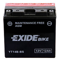 Аккумулятор сухозаряженный AGM 12Ah 190A EXIDE ET14B-BS = YT14B-BS