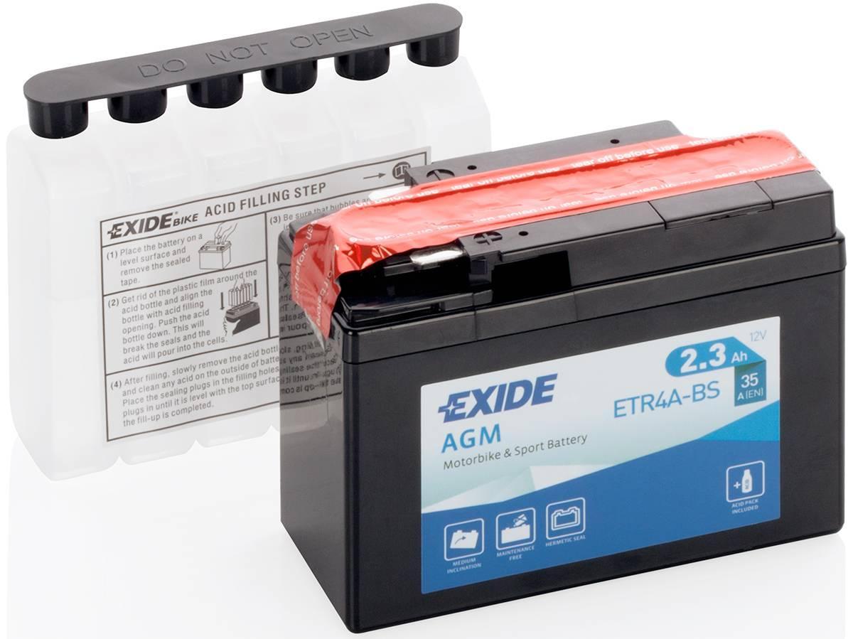 Аккумулятор сухозаряженный AGM 2,3Ah 35A EXIDE ETR4A-BS = YTR4A-BS - фото 1 - id-p2101035807