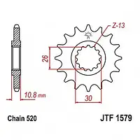 Звезда передняя JT SPROCKETS JTF1579.17