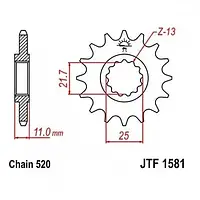 Звезда передняя JT SPROCKETS JTF1581.13