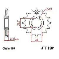 Звезда передняя JT SPROCKETS JTF1581.15